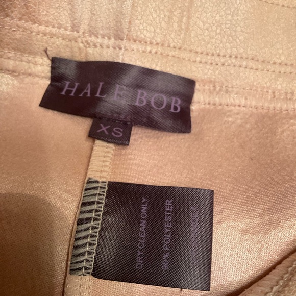 Hale Bob Ultra Suede Pale Pink Pants, Stretch Pull On High Waist, Body-Con, Sz M - Picture 8 of 12
